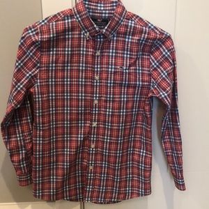Vineyard Vines button down plaid shirt.